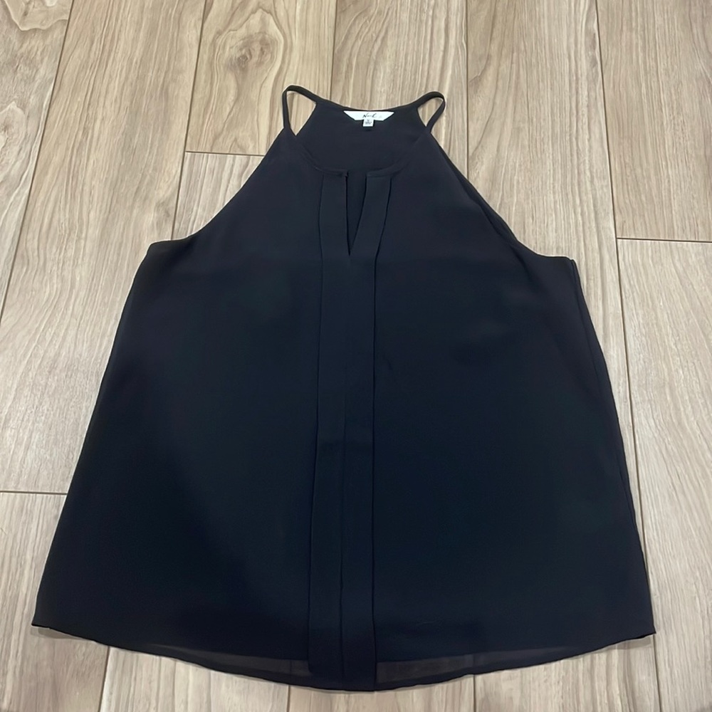 Norah high neck black tank top